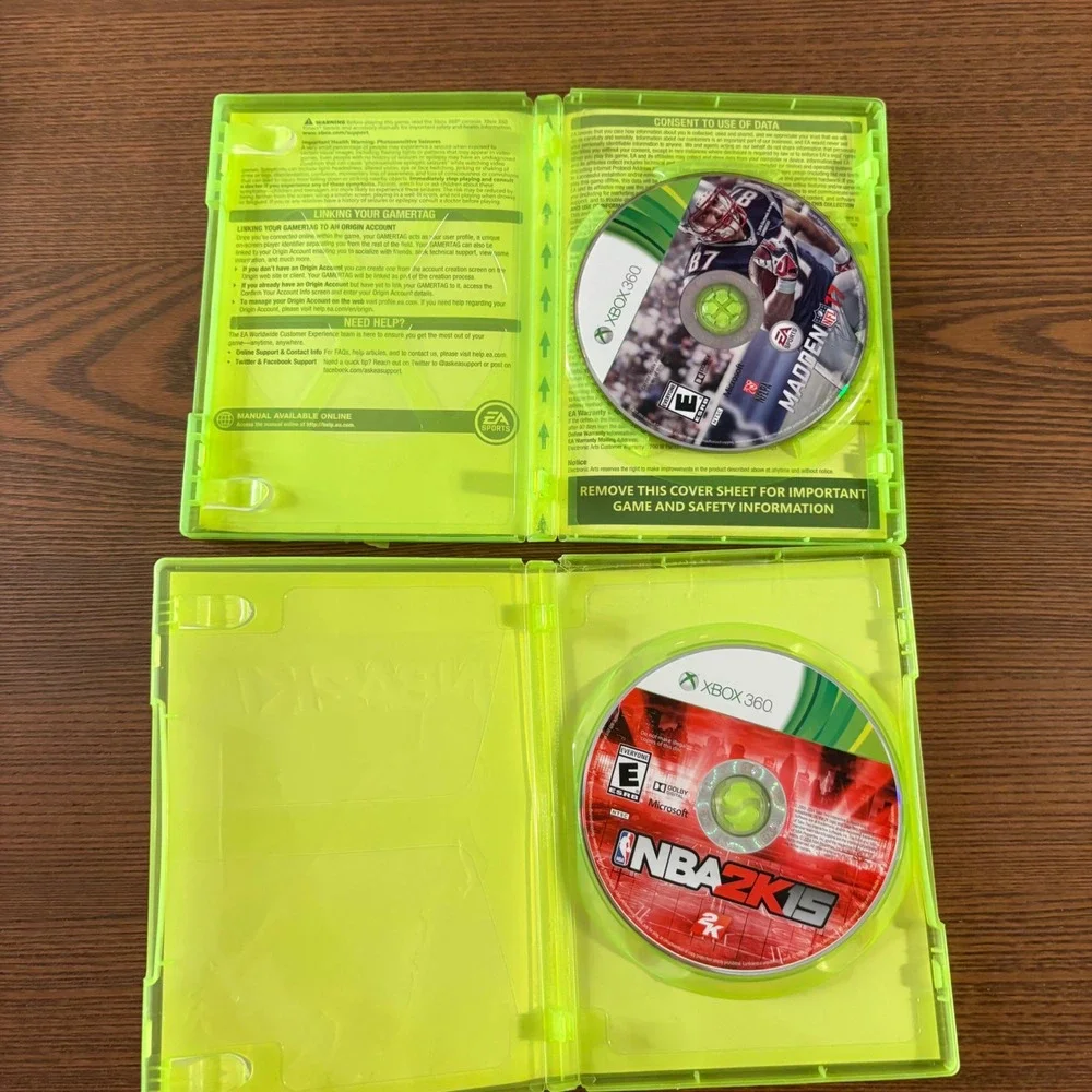 Microsoft Xbox 360 Game Lot of 4 Madden 13 15 NBA 2K15 Assassins Creed‎ III Good